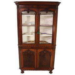 Large 19th Century Victorian Mahogany Corner Cabinet