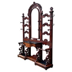 Large 19th Century Victorian Period Hall Stand with Mirror