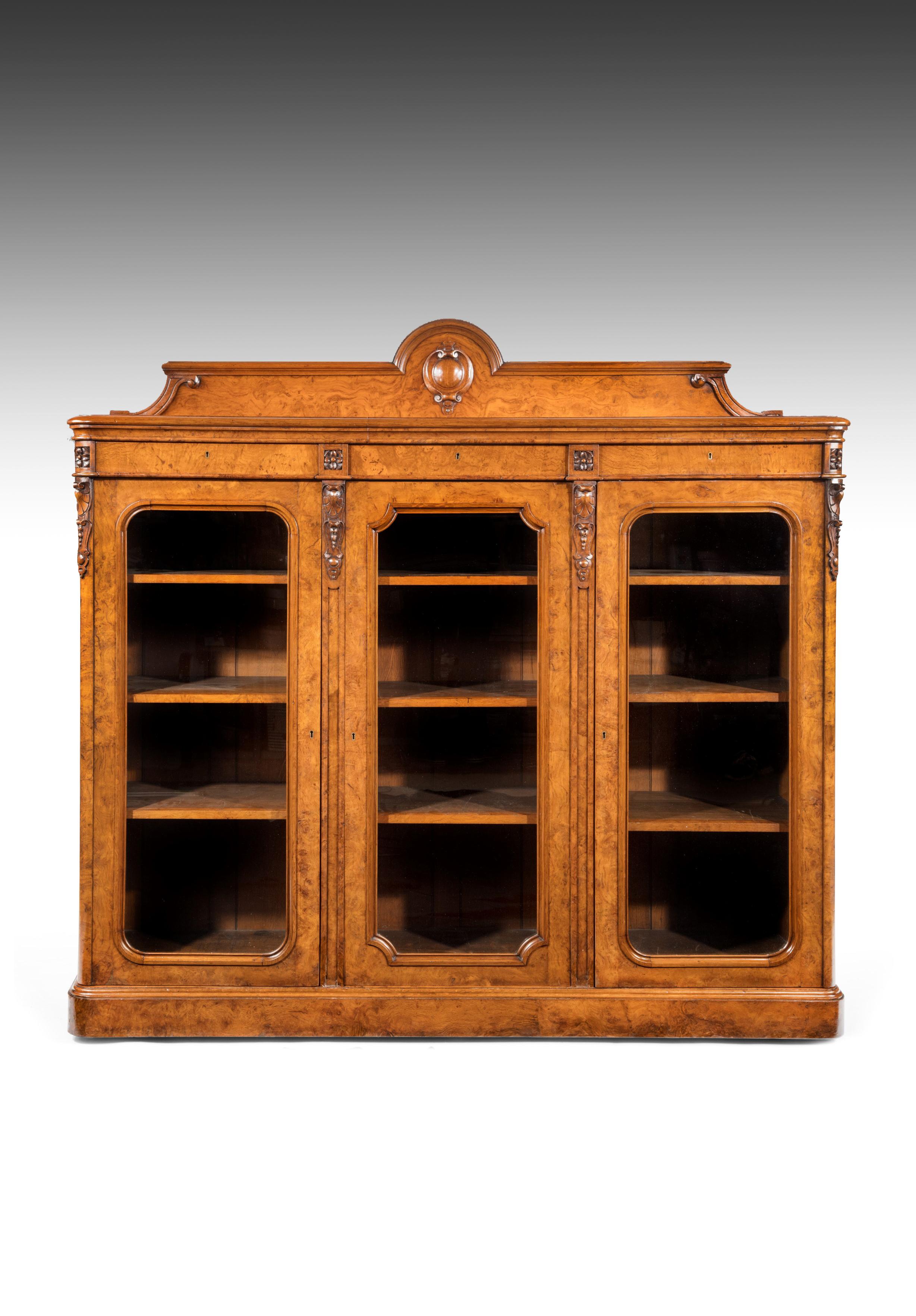 Large 19th Century Victorian Pollard Oak Three-Door Bookcase 5