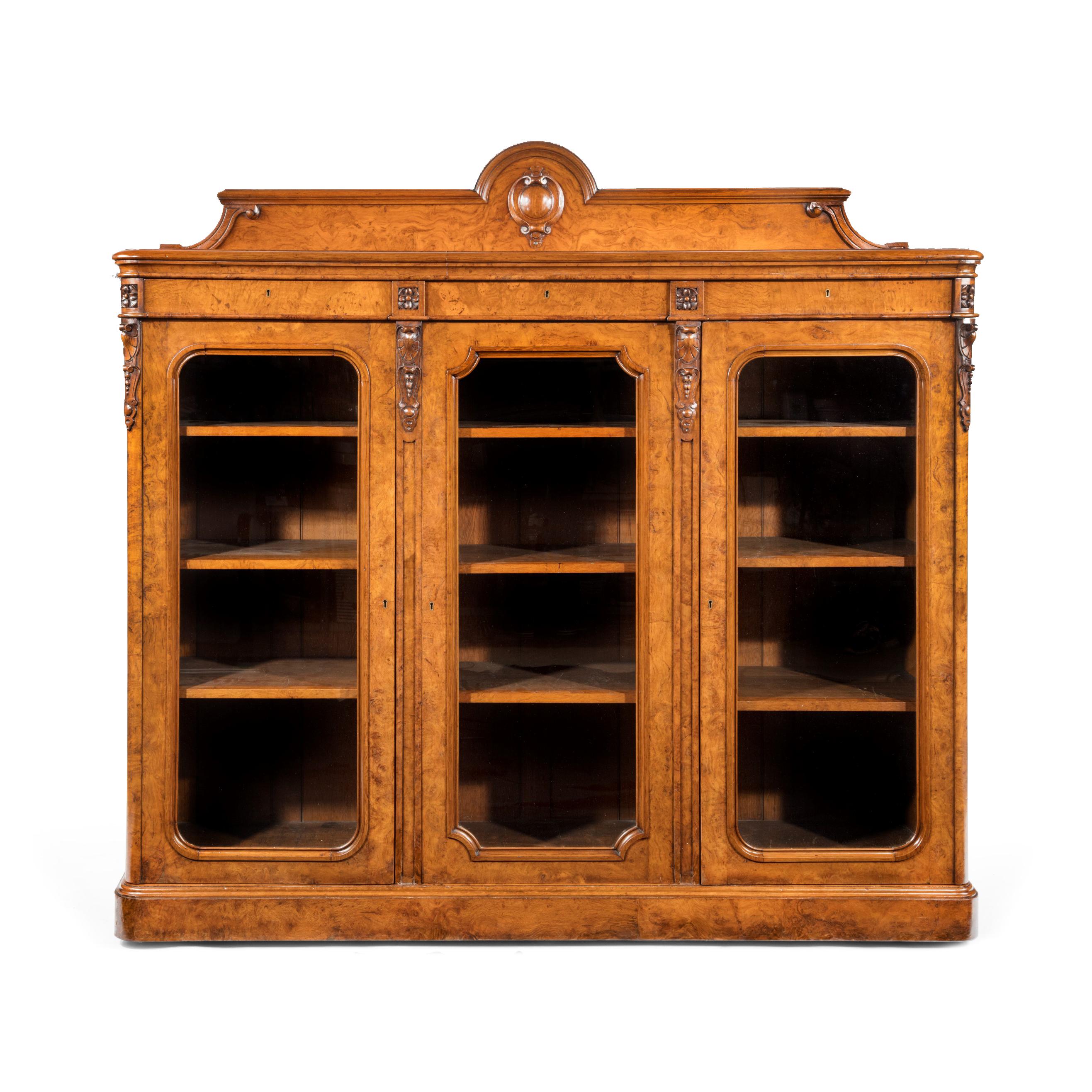 Large 19th Century Victorian Pollard Oak Three-Door Bookcase 6