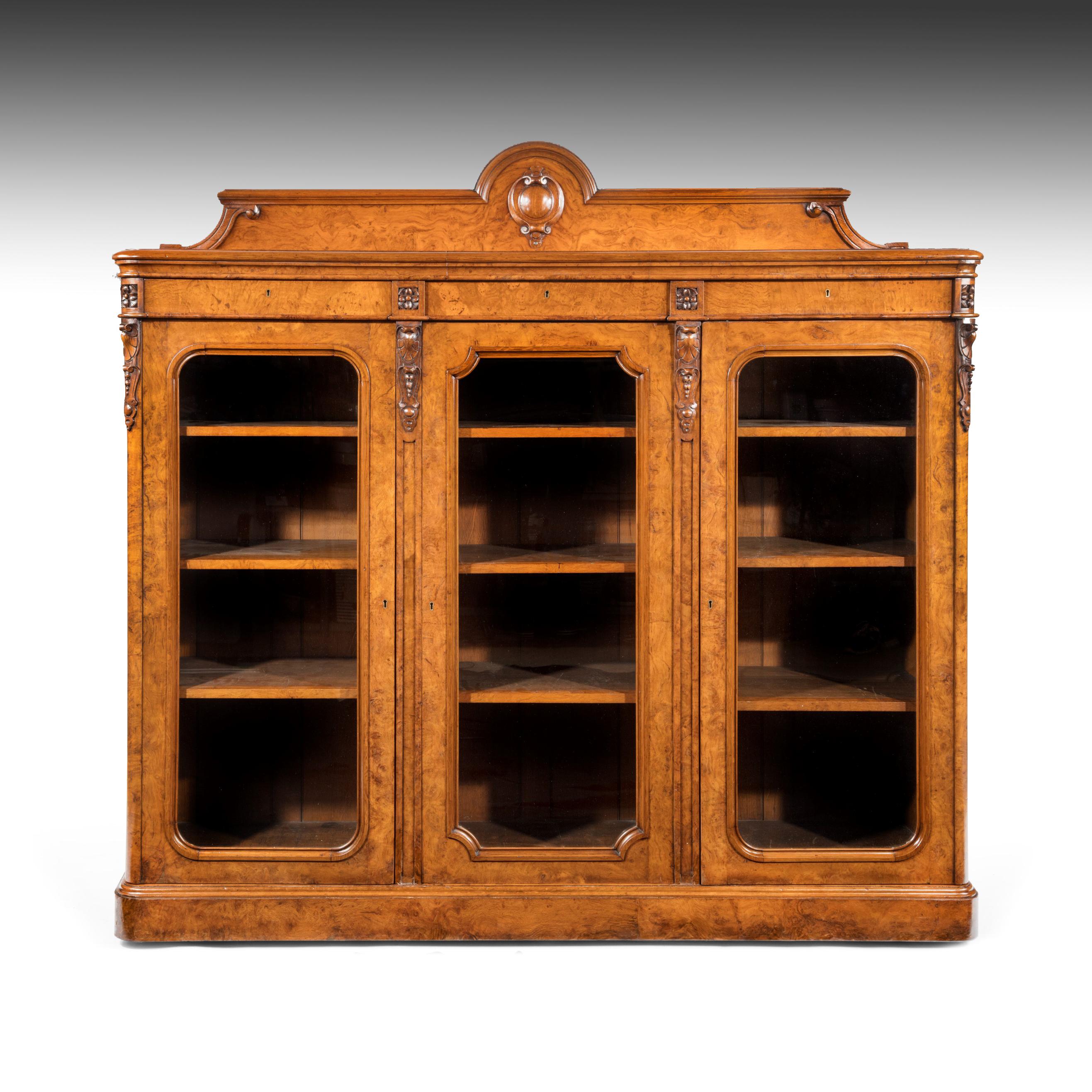 Large 19th Century Victorian Pollard Oak Three-Door Bookcase 3
