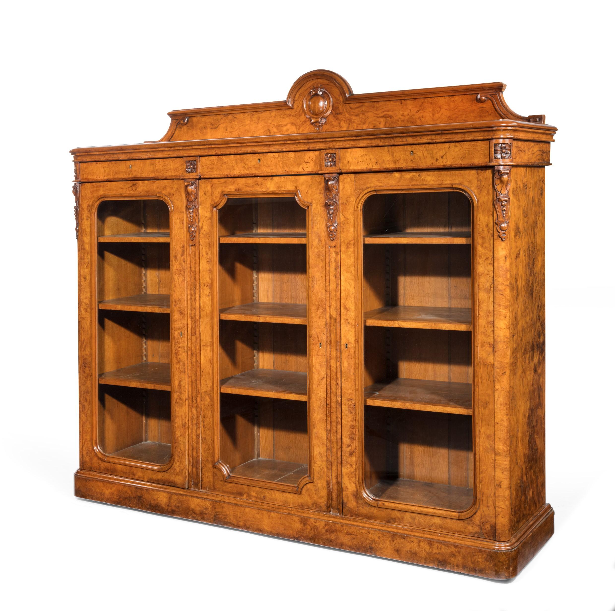 Large 19th Century Victorian Pollard Oak Three-Door Bookcase 4