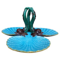 Large 19th Century Victorian Shell & Dolphins Centerpiece George Jones