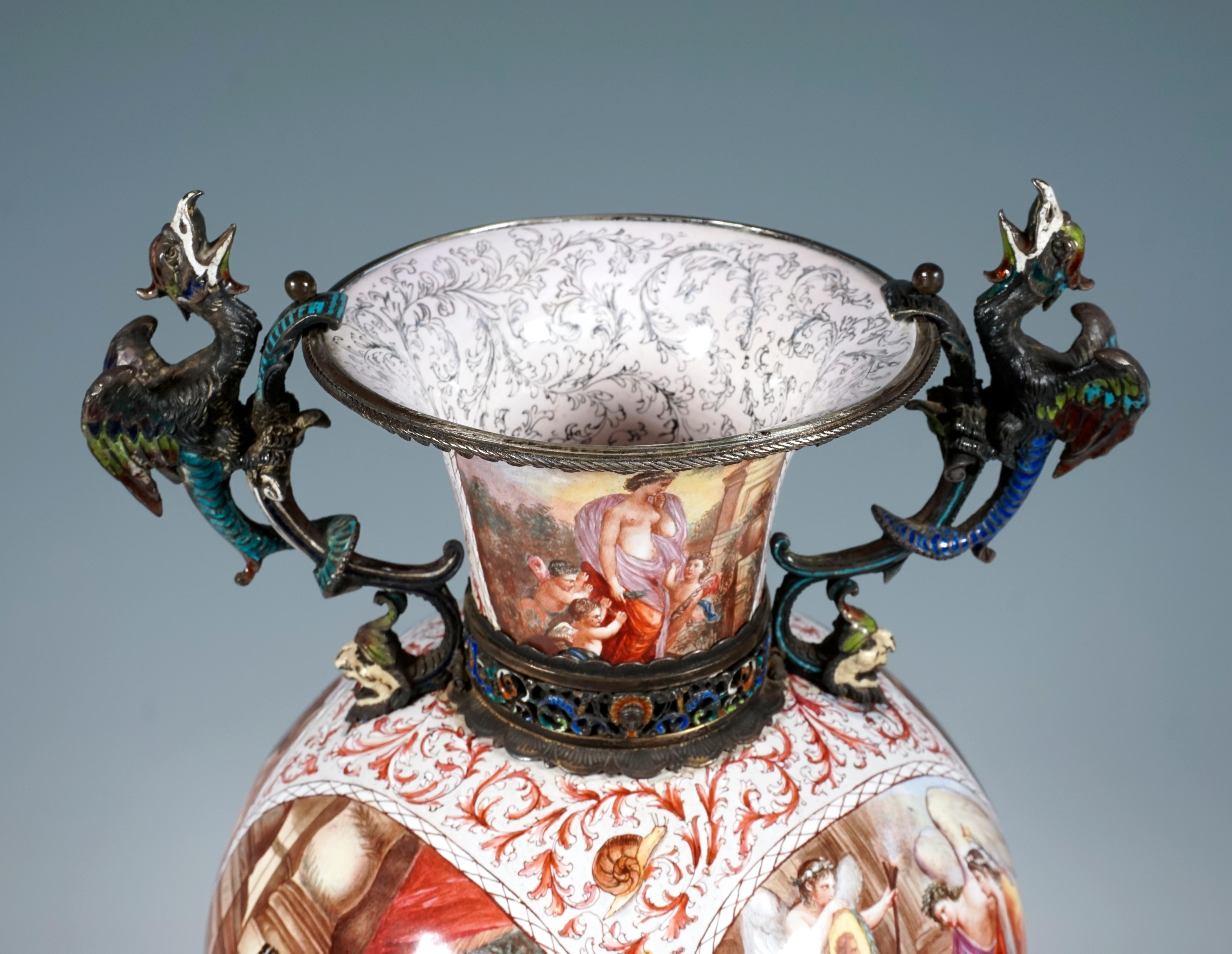 Late 19th Century Large 19th Century Viennese Enamel Splendour Goblet with Mythological Decoration