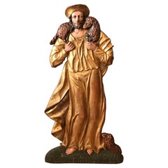 Large 19th Century Wall Carving of John the Baptist