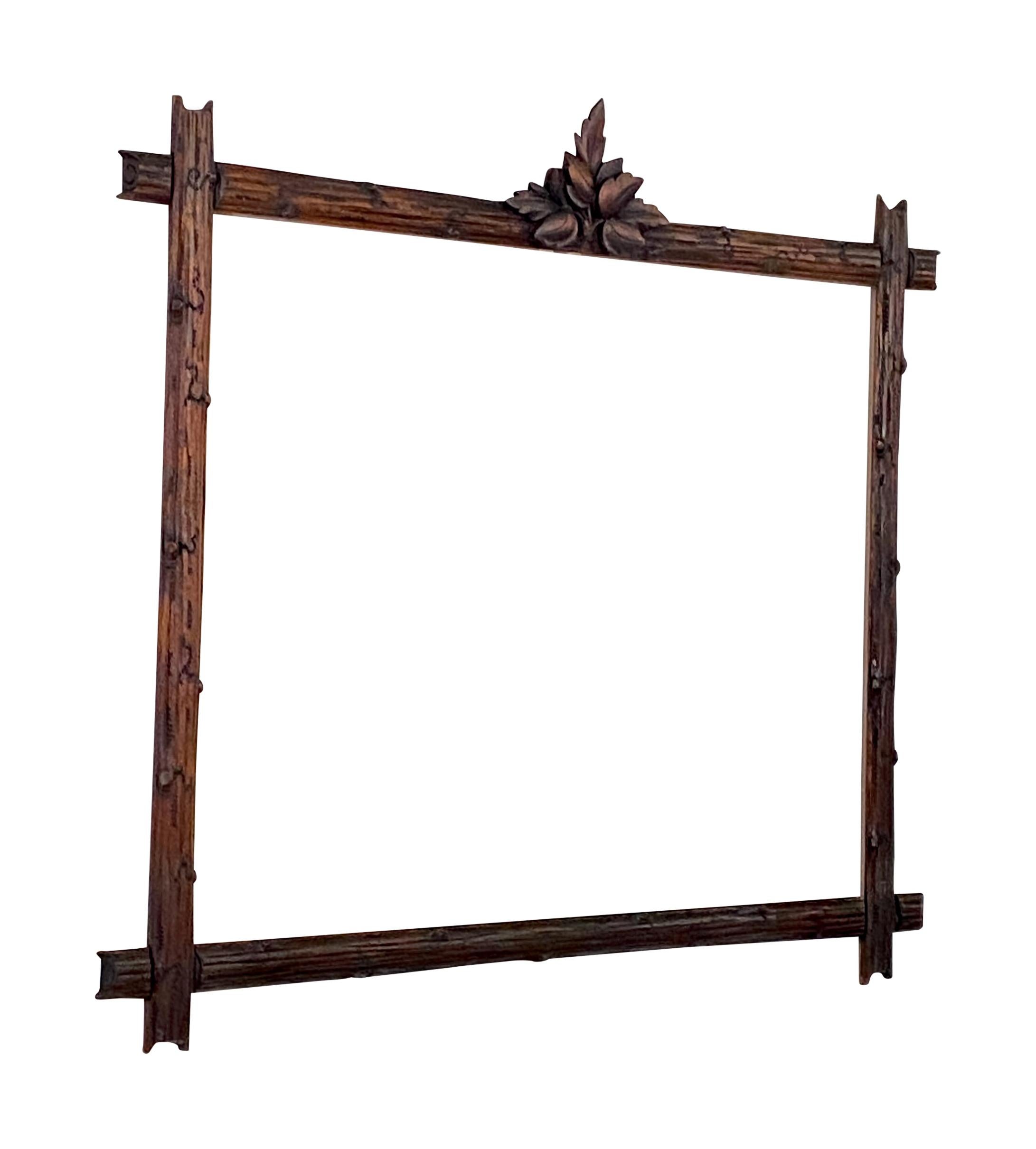 Large 19th Century Walnut Black Forest Painting Frame For Sale 3