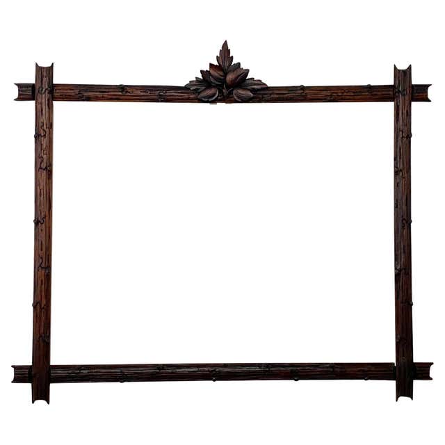 Ancient Rustic Frame 19th Century Rustic Black Forest Photo Frame, Hand Carved, AT, circa ...