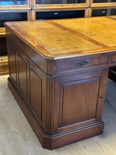 Large 19th century walnut partner desk
