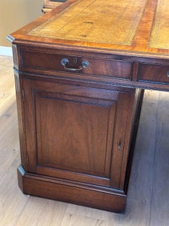 Large 19th century walnut partner desk