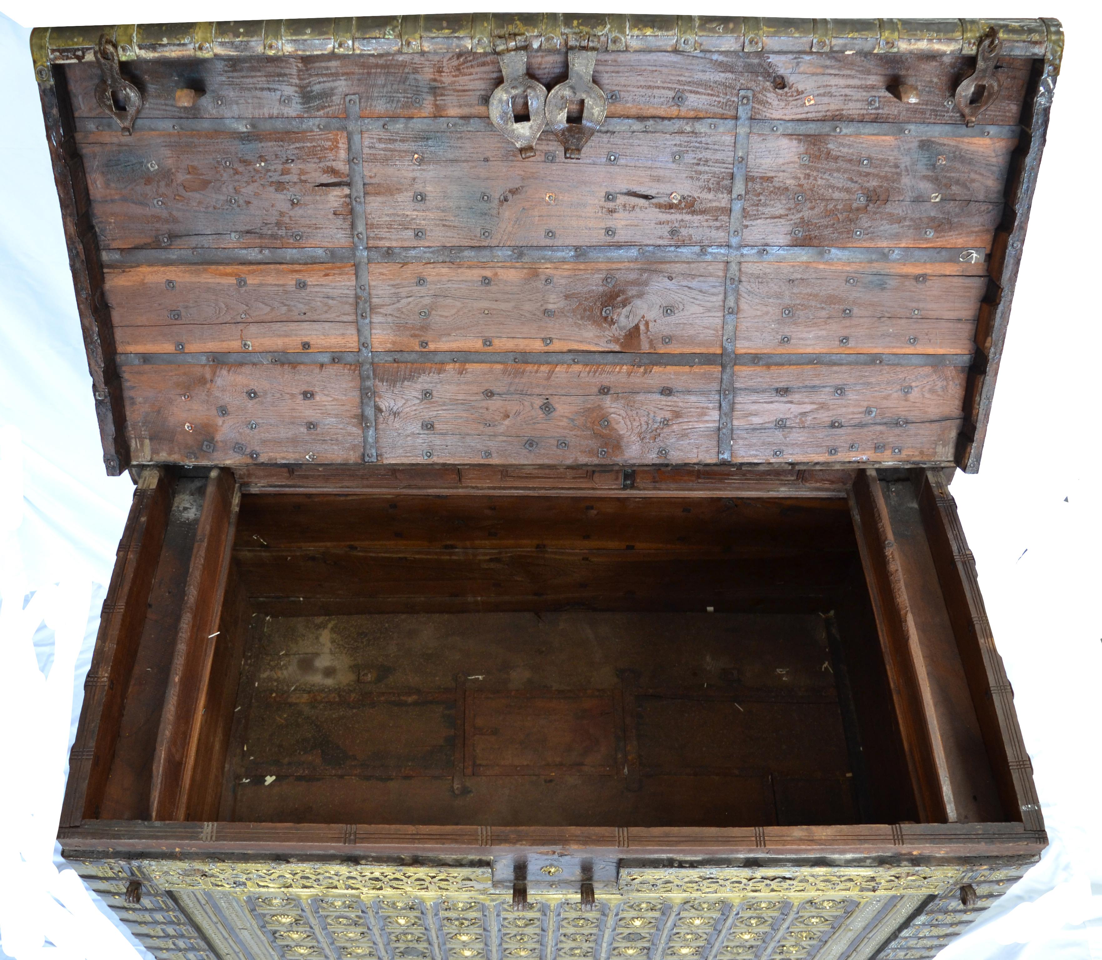 Large 19th Century Walnut Syrian Palace Chest For Sale 1
