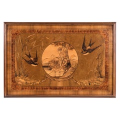 Large 19th Century Wood Marquetry Panel by Philippe Mignon