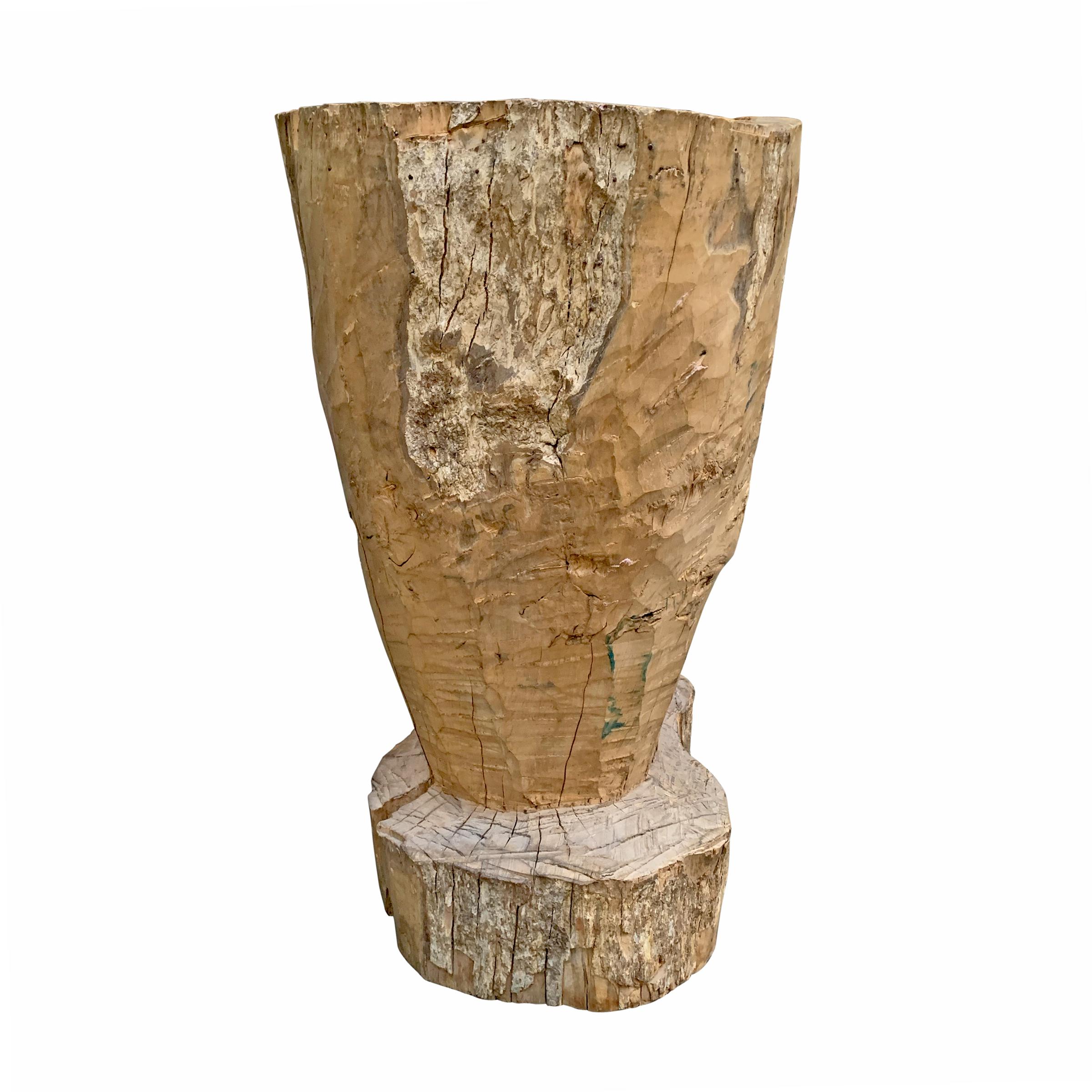 Tribal Large 19th Century Wooden Mortar For Sale