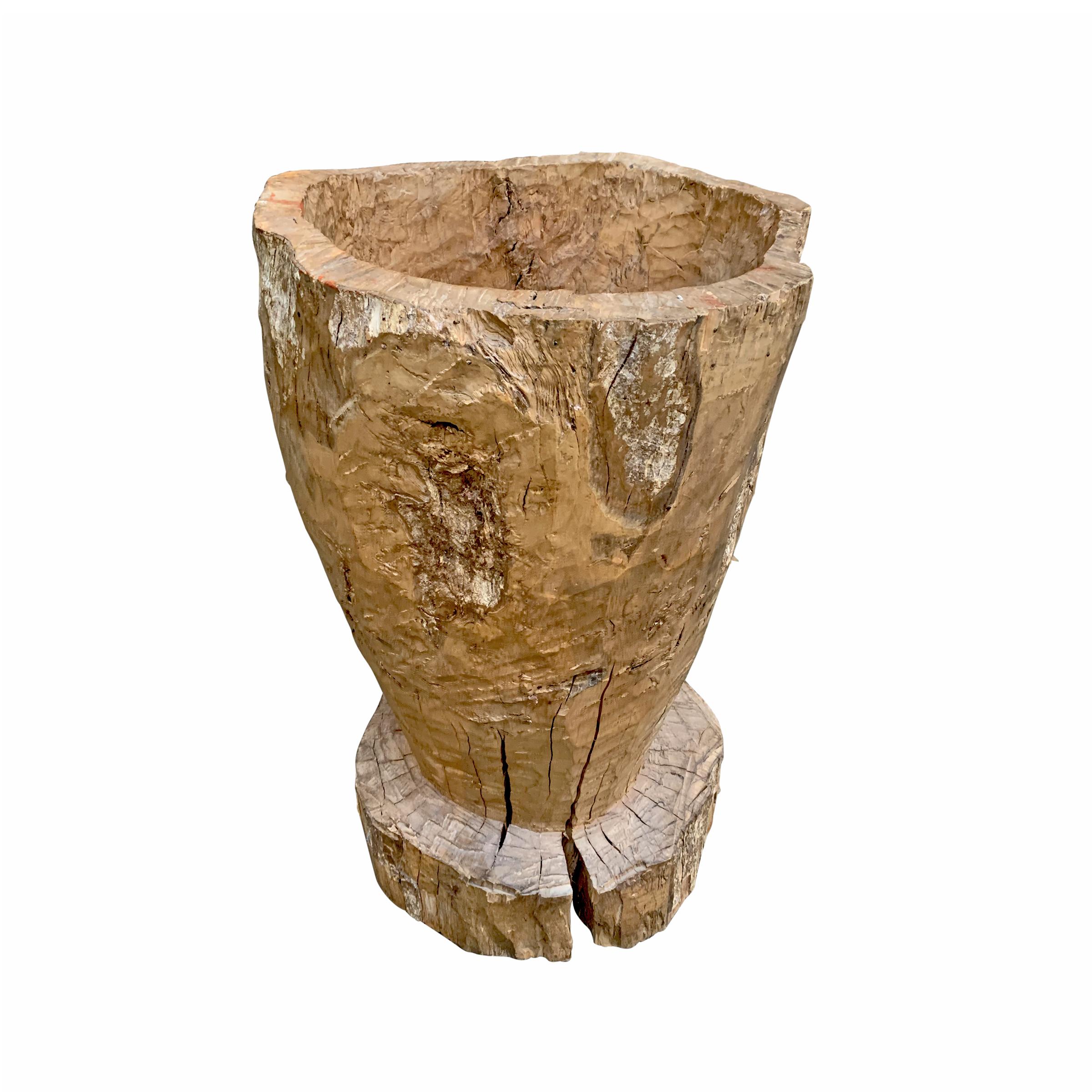 Central American Large 19th Century Wooden Mortar For Sale
