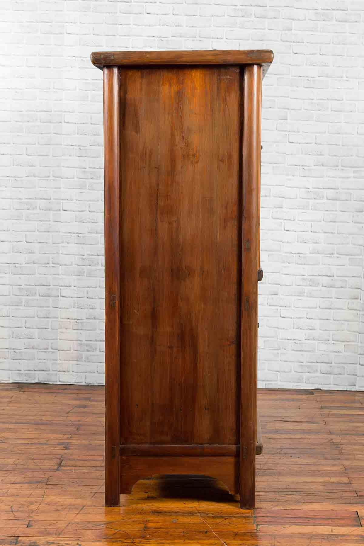 Large 19th Century Wooden Wedding Cabinet with Butterfly Hardware For Sale 3