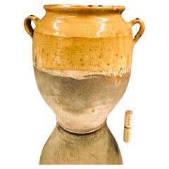 Large 19th Century Yellow Glazed French Ceramic Confit Jar #5