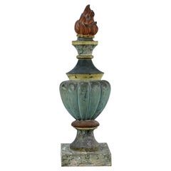 Large 19th Century Zinc Flaming Urn