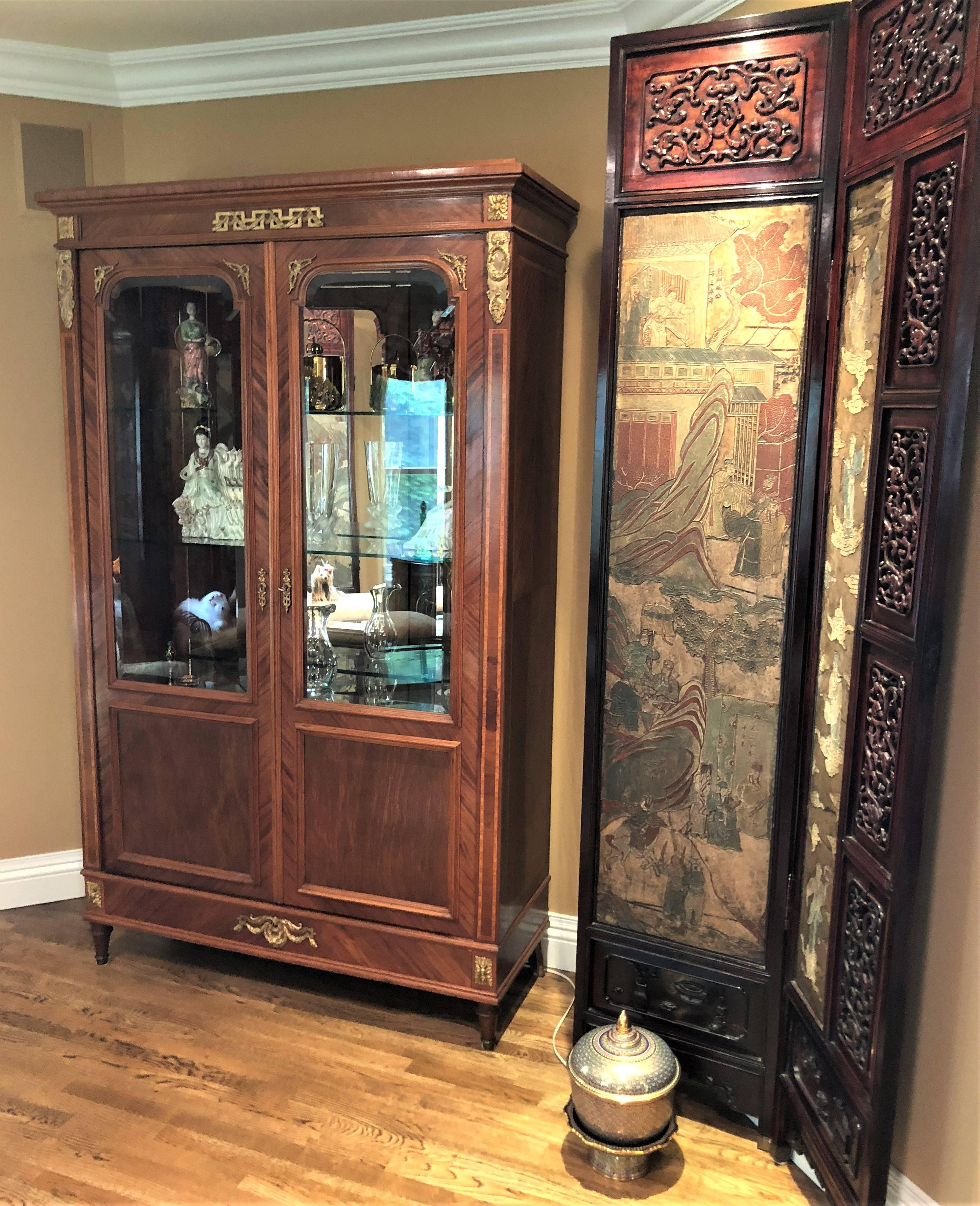 Large 19th-Early 20th Century Antique French Empire Style Armiore Vitrine 2