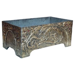 Large 19thC Chinese Zinc Lined Brass Trough Planter