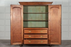 Large 19thC Country House Arched Pine Wardrobe