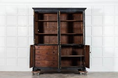 Large 19thC Ebonised English Oak Housekeepers Cupboard