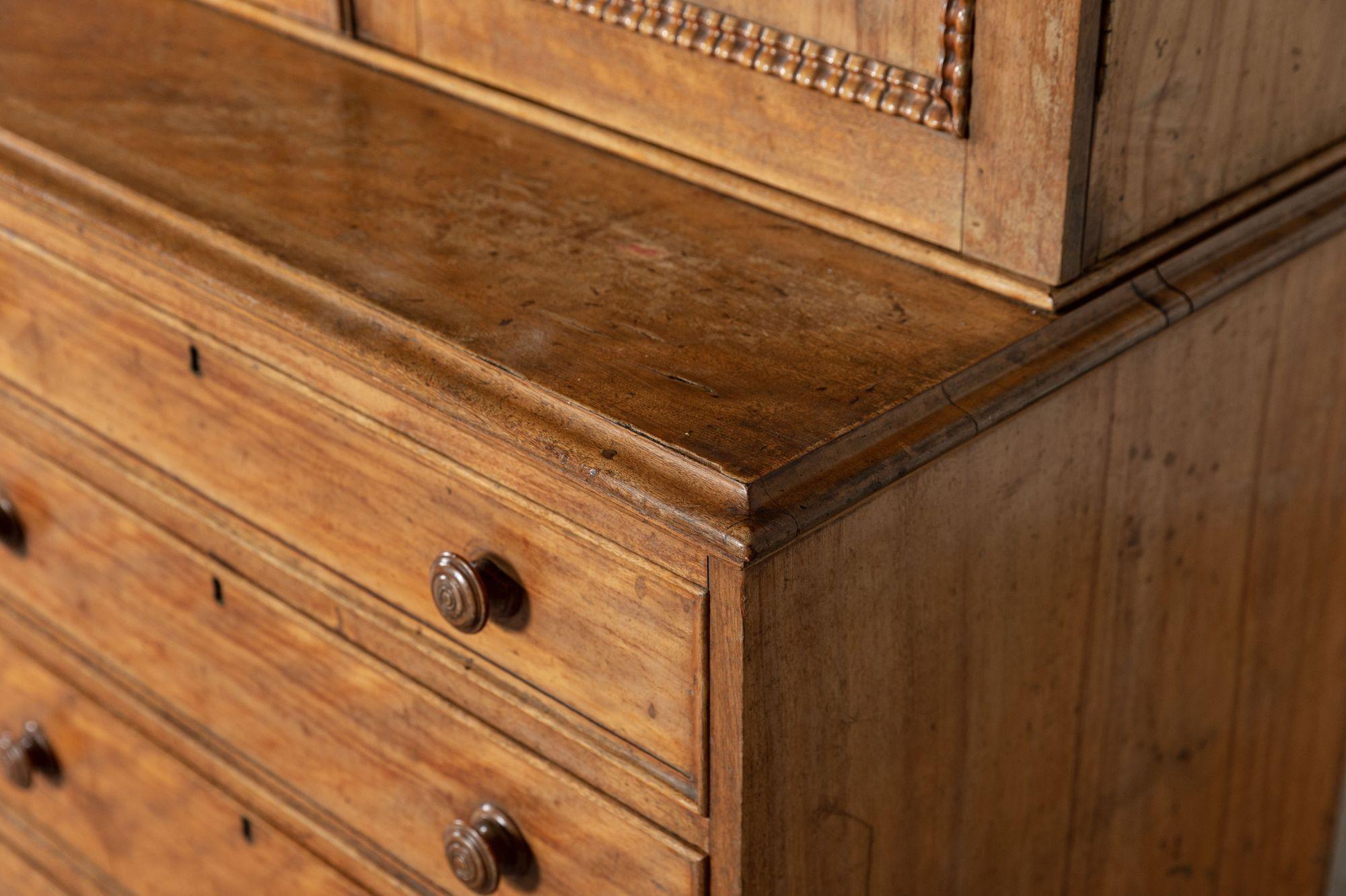 Large 19th C English Ash Housekeepers Cabinet For Sale 6