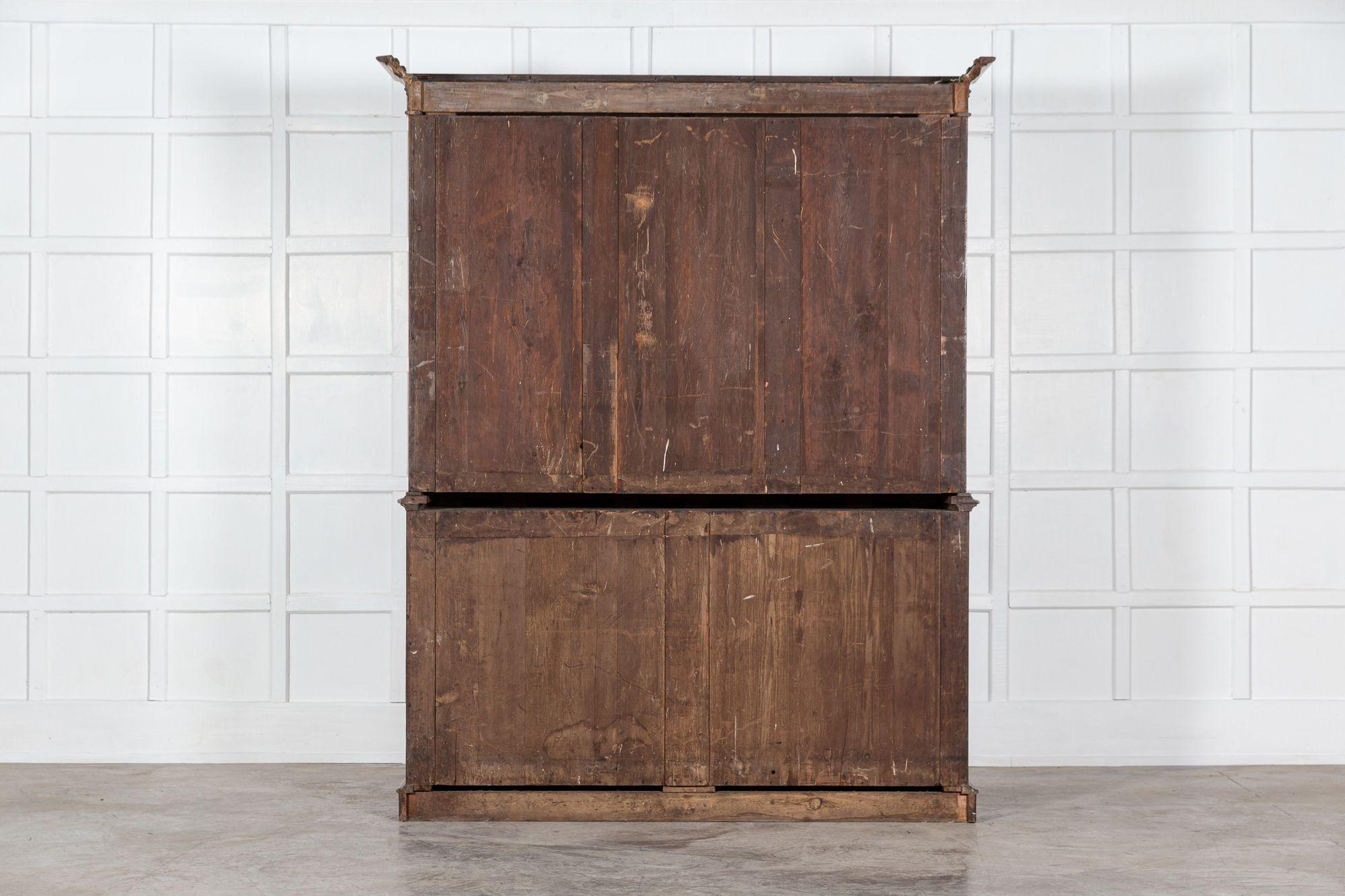 Large 19th C English Ash Housekeepers Cabinet For Sale 11