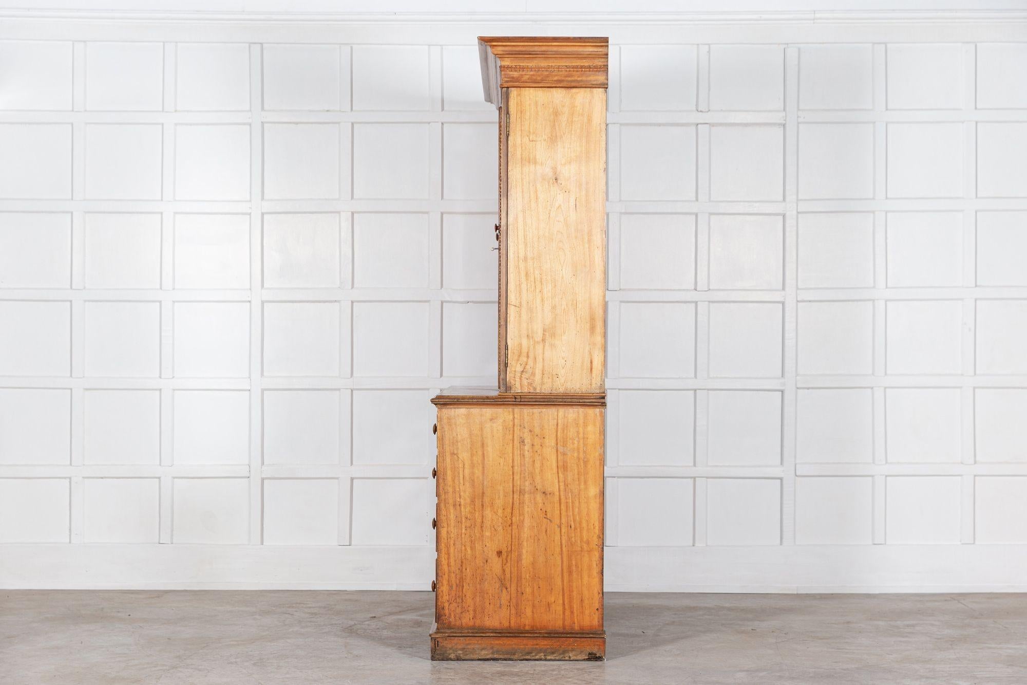 Large 19th C English Ash Housekeepers Cabinet For Sale 4