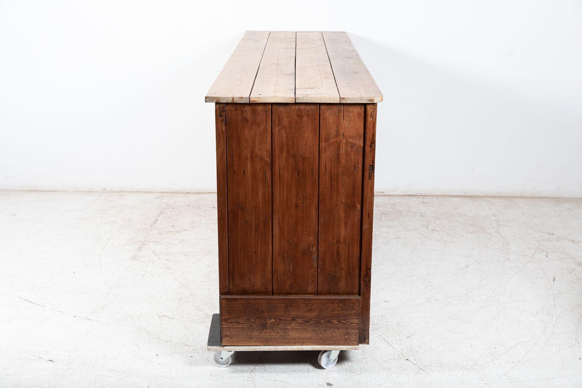 Large 19th C English Country Pine Dresser Base For Sale 5