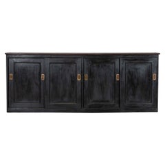 Large 19thC English Ebonised Mahogany Shop Counter / Dresser Base