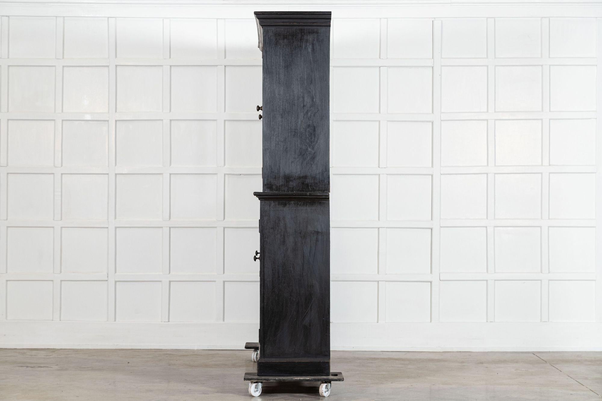 Grande armadio inglese del XIX secolo in Oak Oak ebanizzato e smaltato in vendita 3