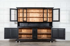 Large 19thC English Ebonised Pine Butlers Pantry Cabinet