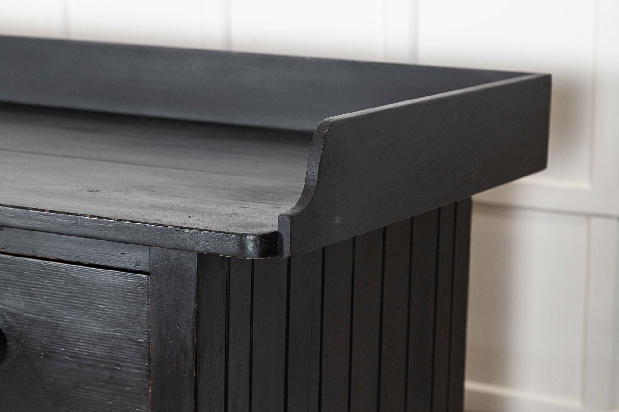 Large 19thC English Ebonised Pine Dresser Base For Sale 9