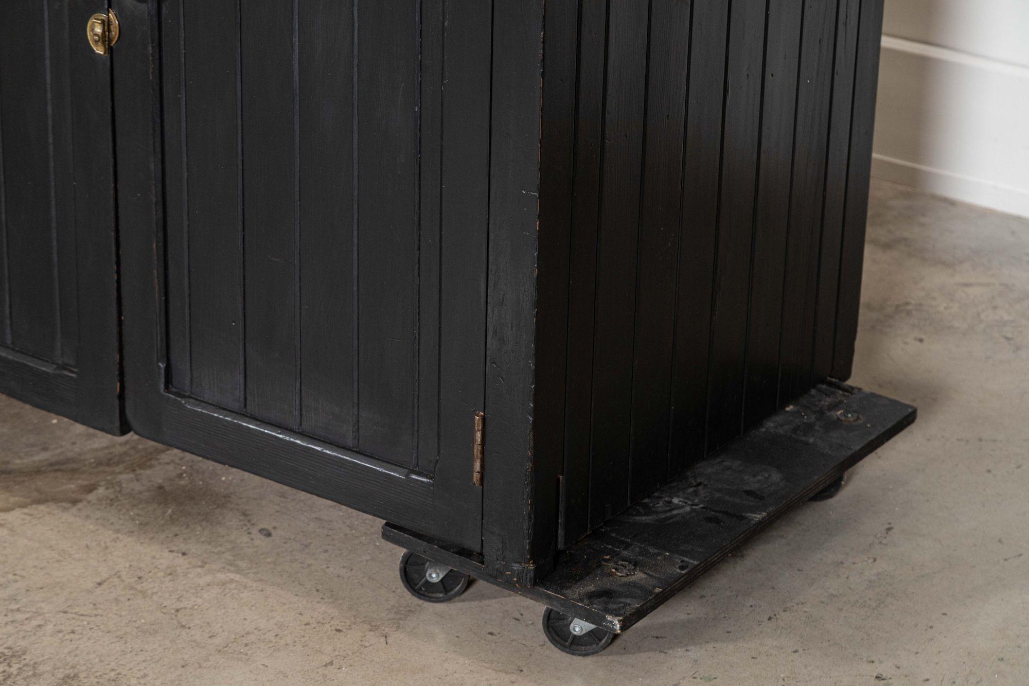 Large 19thC English Ebonised Pine Dresser Base For Sale 10
