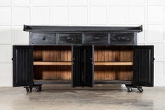 Large 19thC English Ebonised Pine Dresser Base