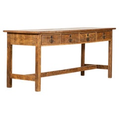 Large 19thC English Elm & Mahogany Vernacular Table