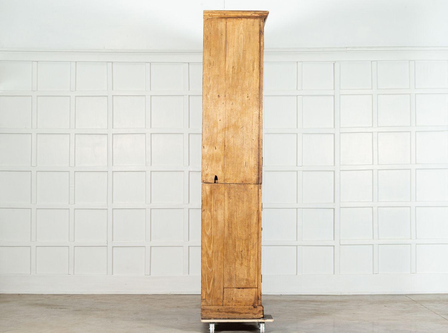 Large 19thC English Estate Made Pine Housekeepers Cupboard For Sale 3