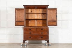 Large 19thC English Georgian Oak Housekeepers Cupboard