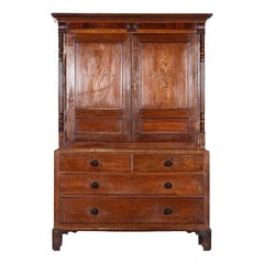 Large 19thC English Georgian Oak Housekeepers Cupboard