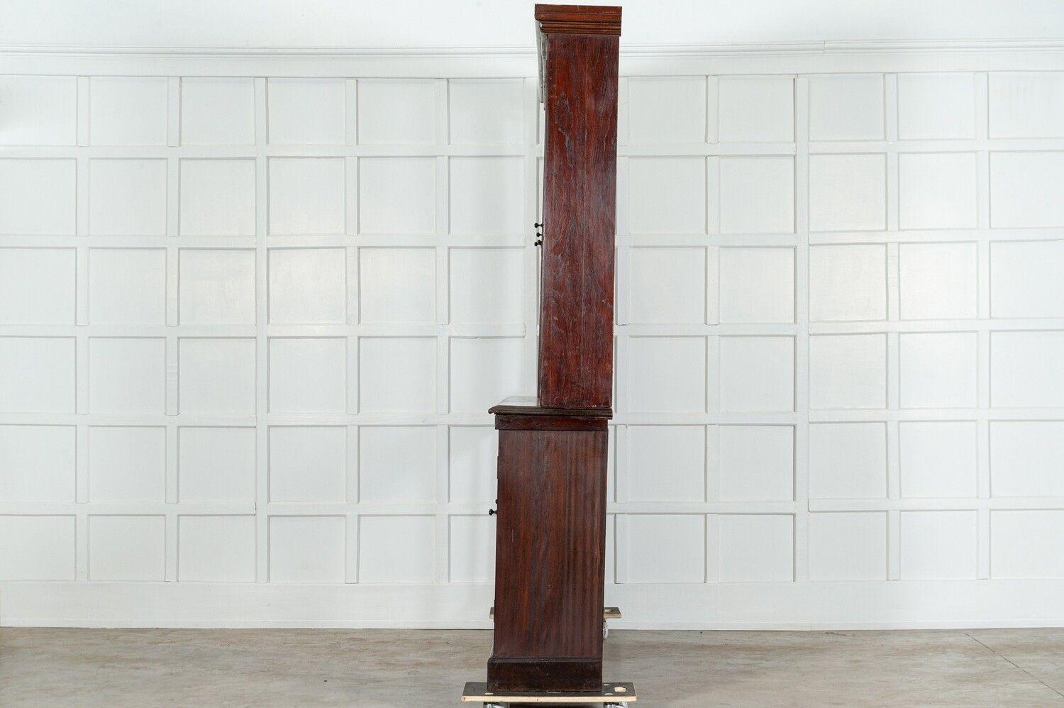 Large 19thC English Glazed Mahogany Bookcase For Sale 2