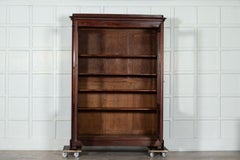 Large 19thC English Glazed Mahogany & Oak Bookcase / Vitrine