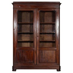 Large 19thC English Glazed Mahogany 
Oak Bookcase / Vitrine