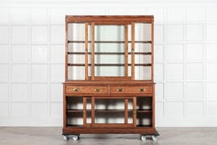Large 19thC English Glazed Pine Haberdashery Cabinet