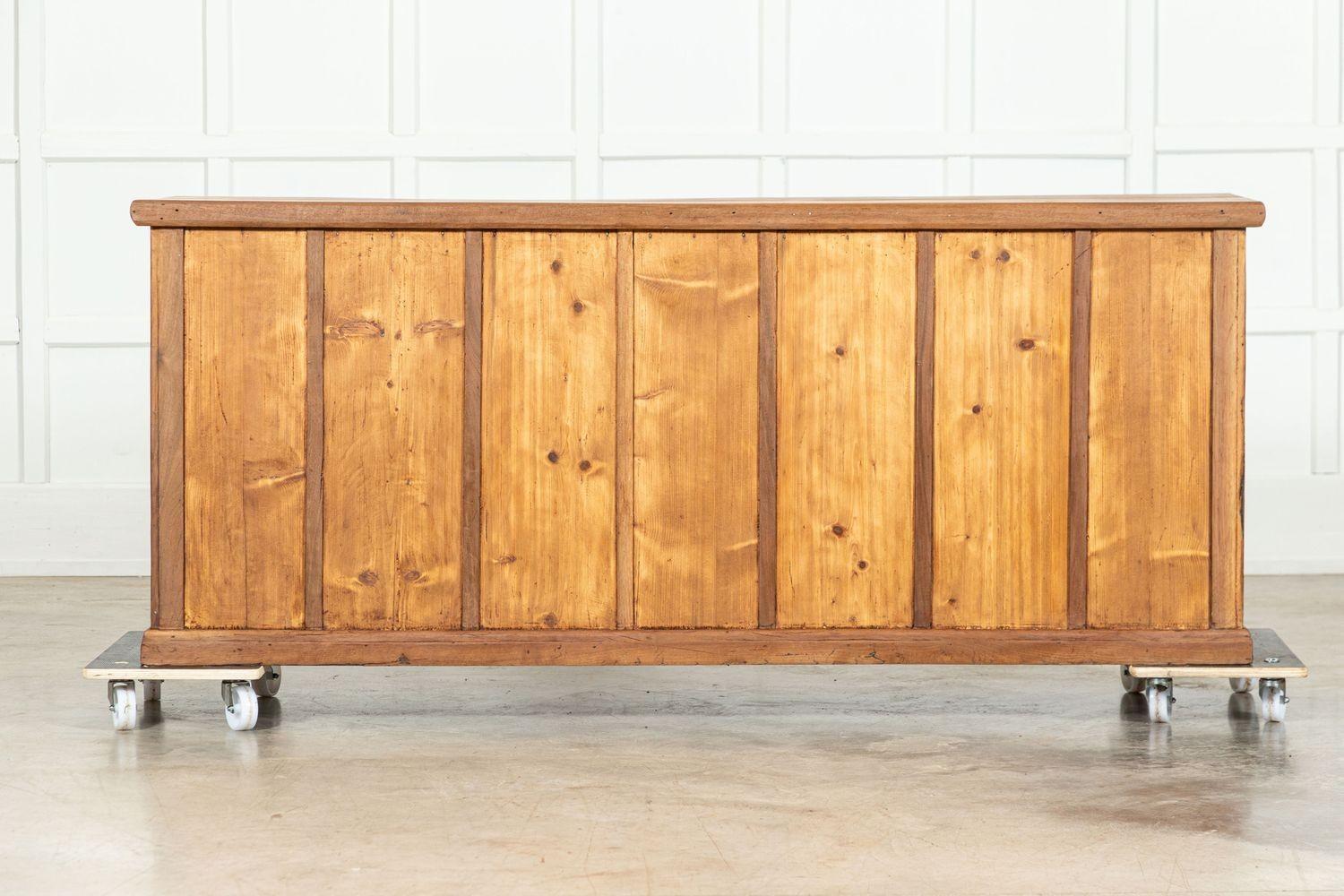 Large 19thC English Mahogany Bank Drawers For Sale 7