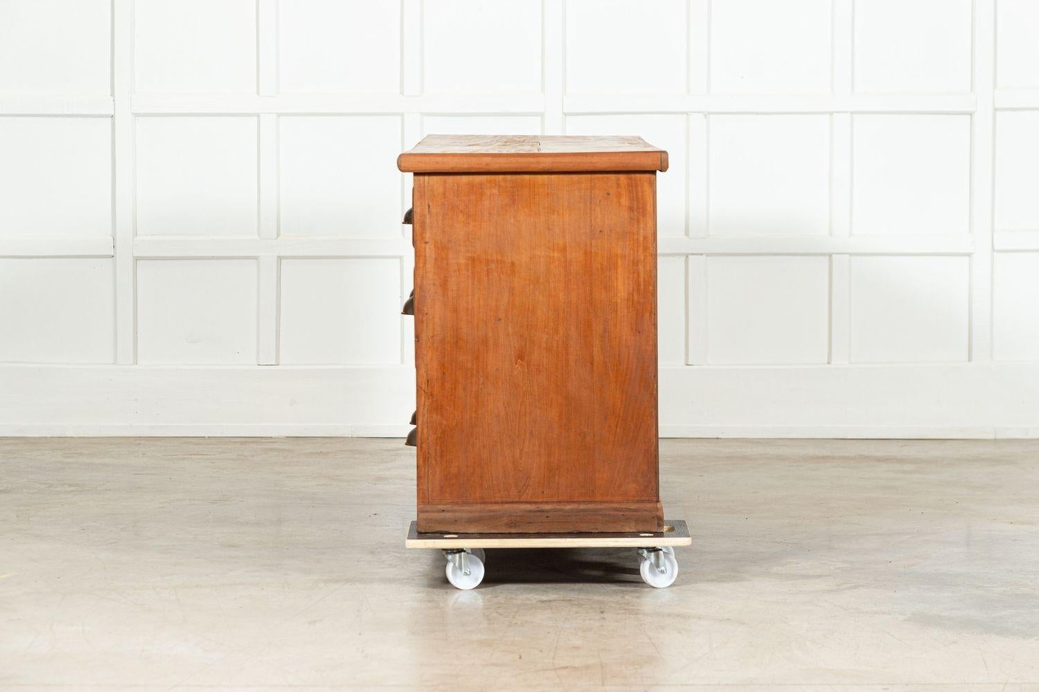 Large 19thC English Mahogany Bank Drawers For Sale 4