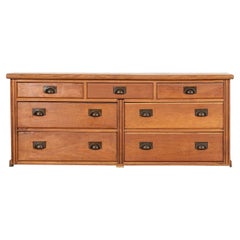 Large 19thC English Mahogany Bank Drawers