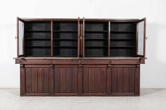 Large 19thC English Mahogany Glazed Apothecary Wall Cabinet