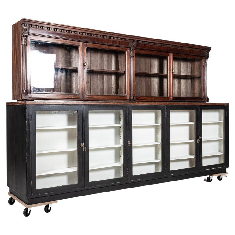 Large 19th C English Mahogany Glazed Apothecary Wall For Sale at 1stDibs apothecary