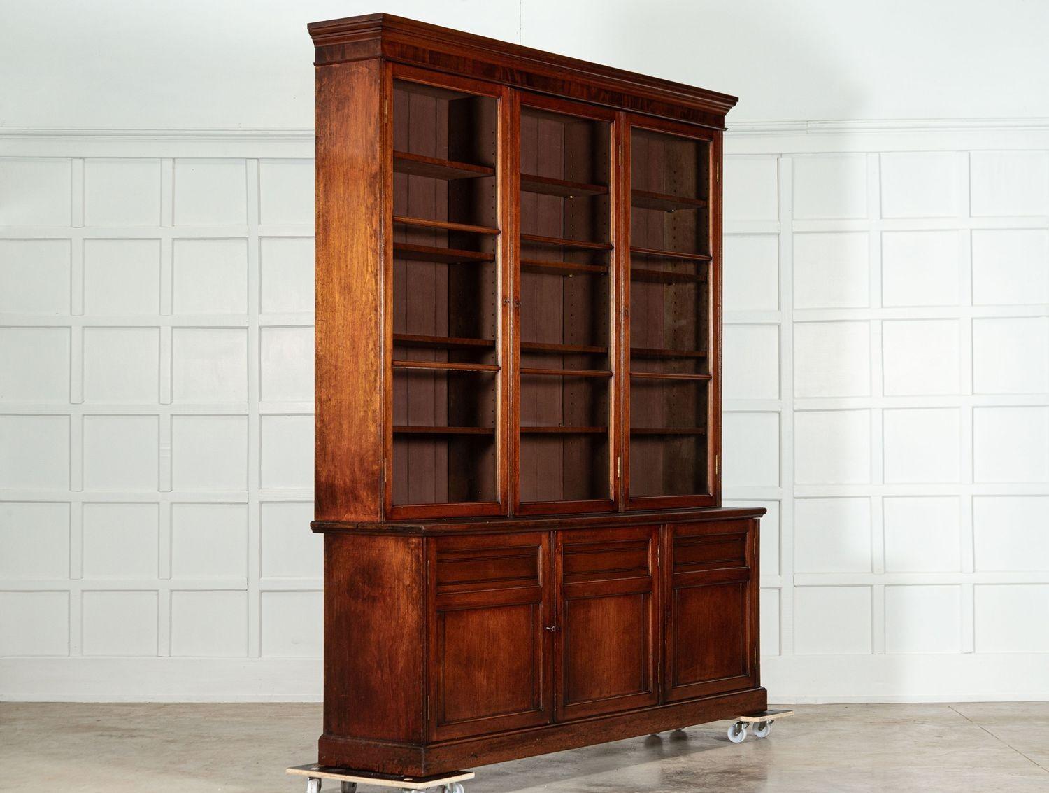 Gran librería inglesa de caoba esmaltada del siglo XIX en Bueno estado para la venta en Staffordshire, GB