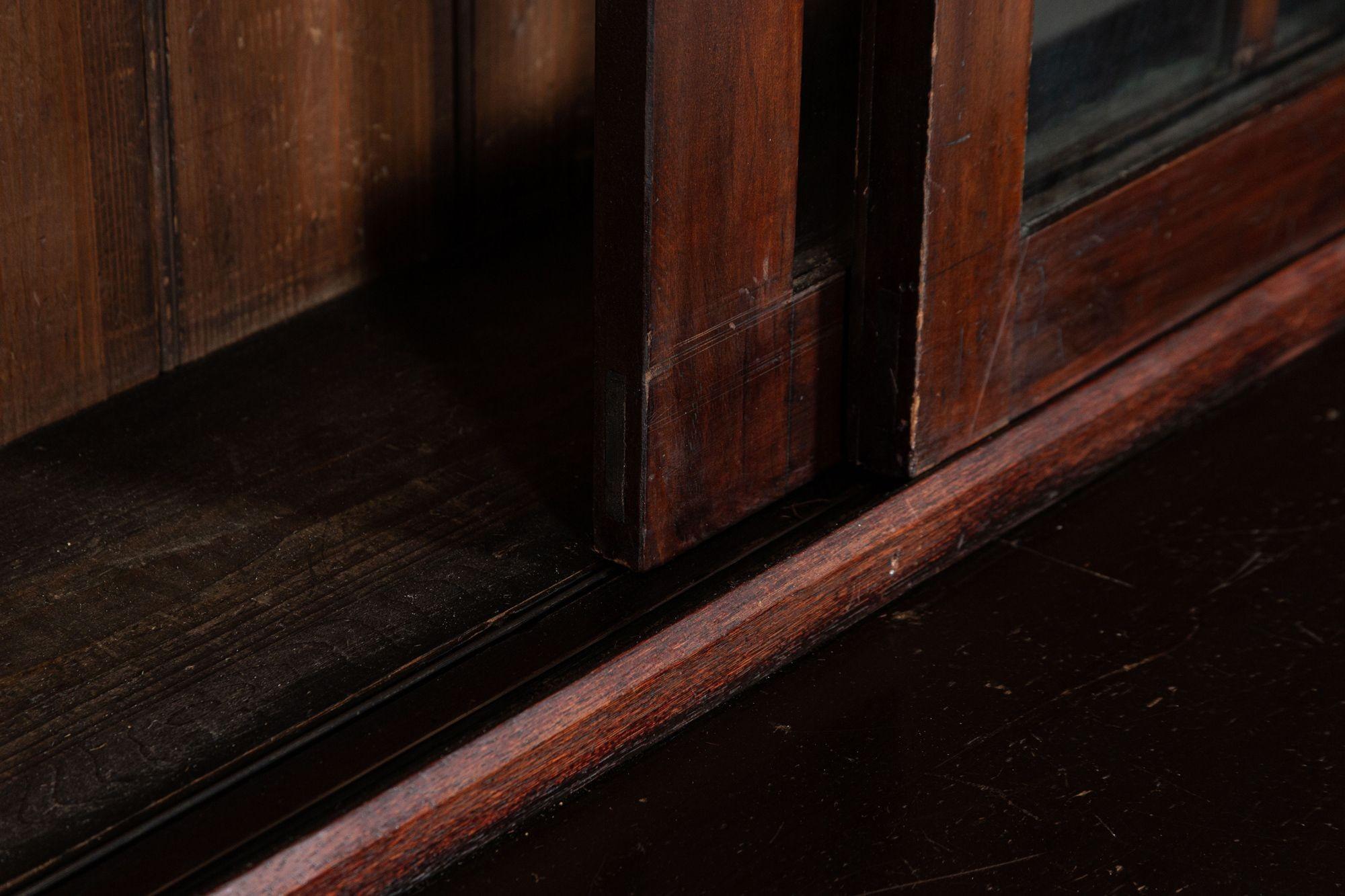 Large 19th Century English Mahogany & Pine Haberdashery Glazed Cabinet For Sale 8