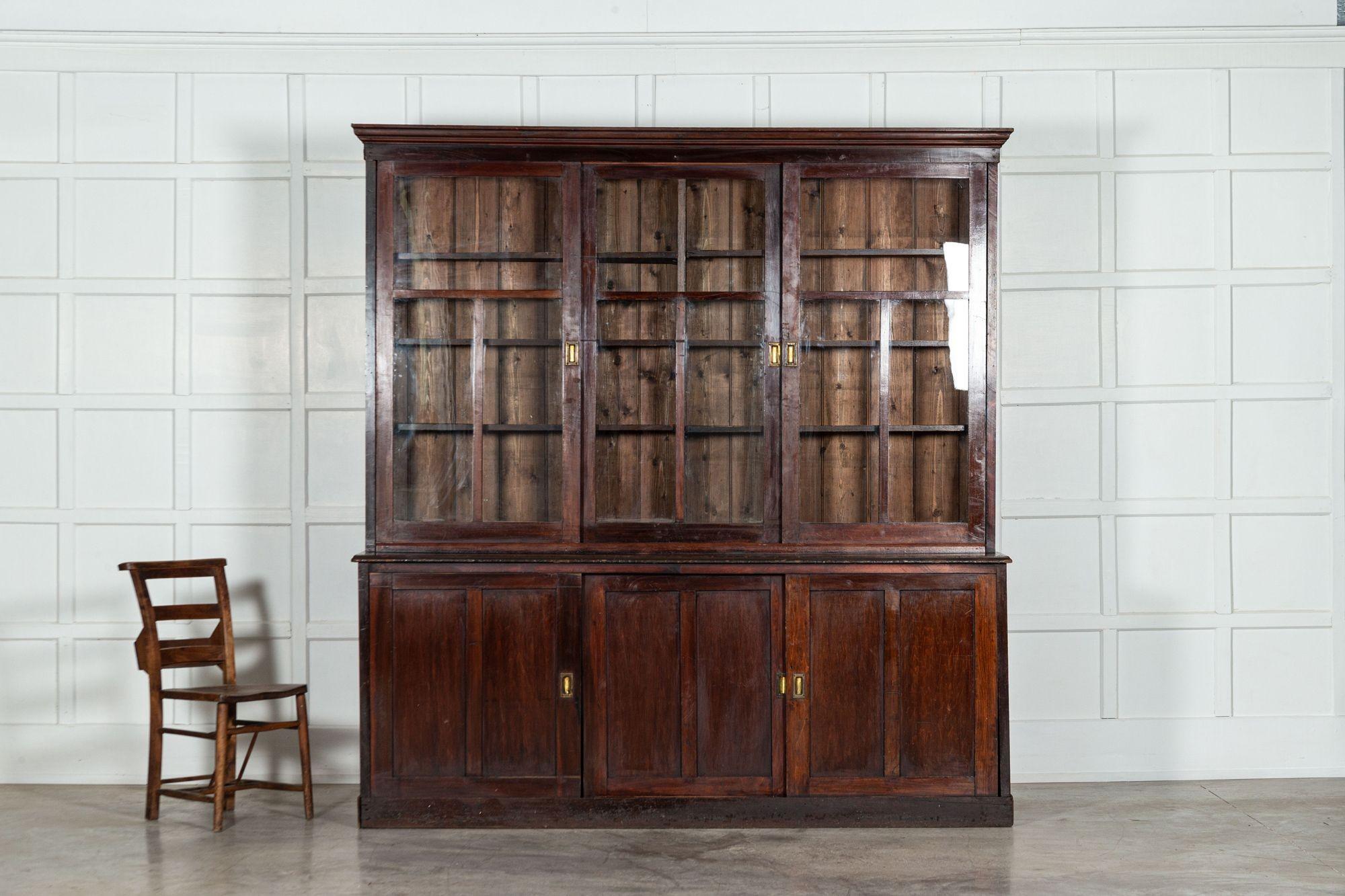 Large 19th Century English Mahogany & Pine Haberdashery Glazed Cabinet In Good Condition For Sale In Staffordshire, GB